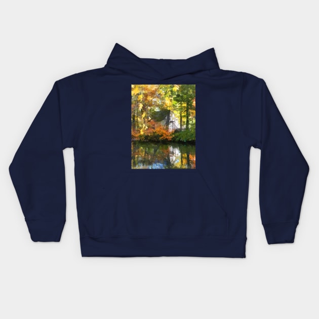 Little House by the Stream in Autumn Kids Hoodie by SusanSavad